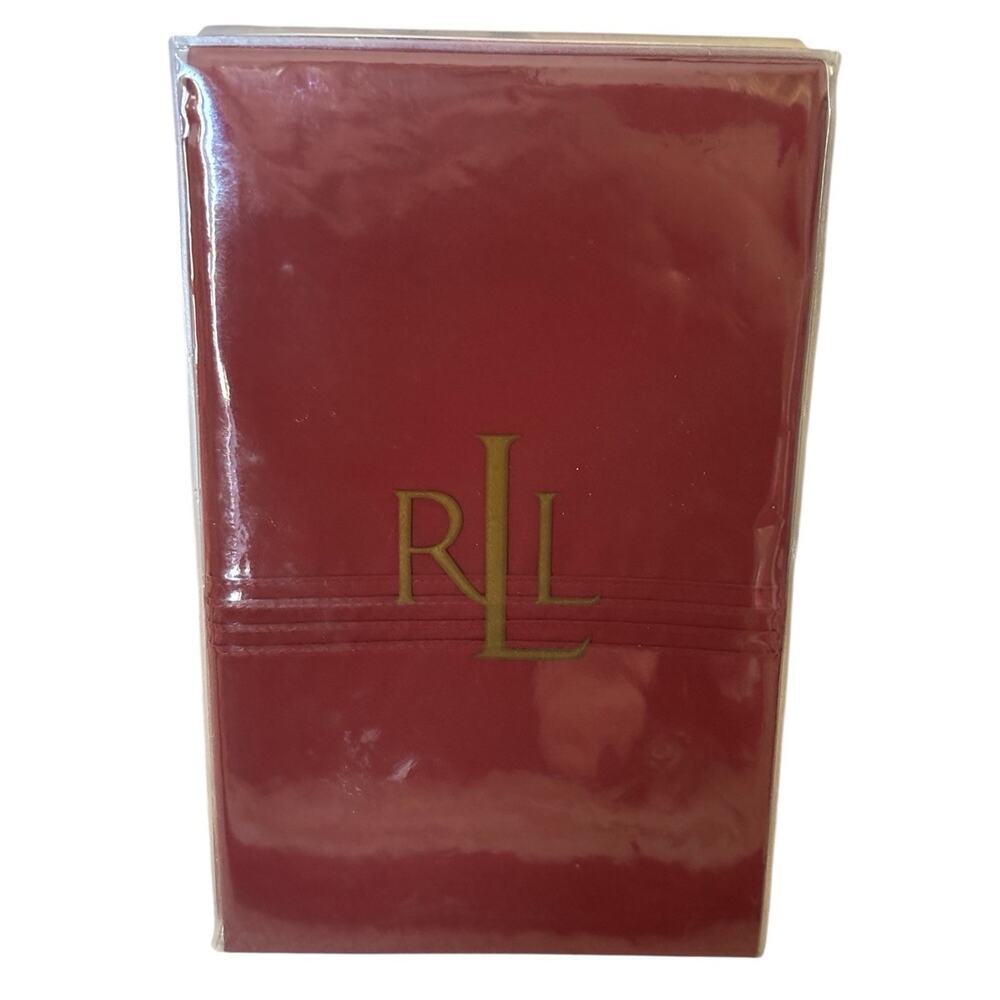 Ralph Lauren TWO KING Pillowcases 400 Tread ADDISON Claret 20" x 40" NWT